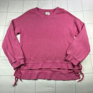 Pink Waffle Knit Women’s Top